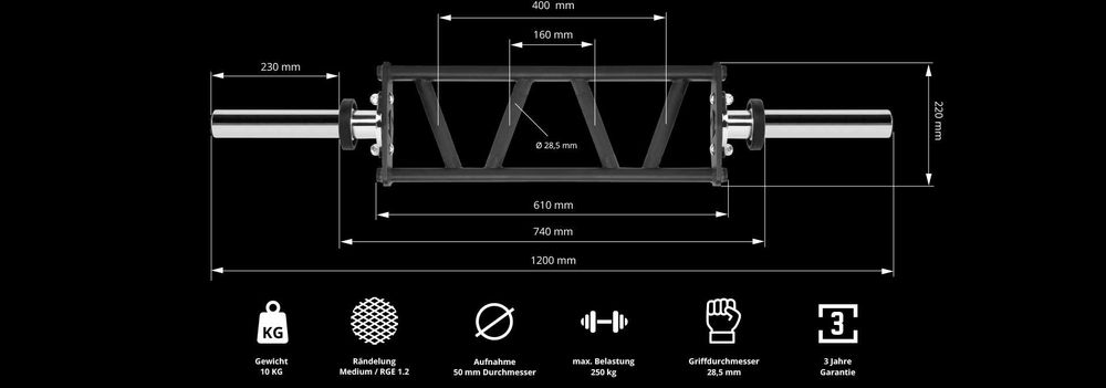 Лост с Комбиниран Хват ø50 мм , Олимпийски Лостове , Щанга за Бицепс