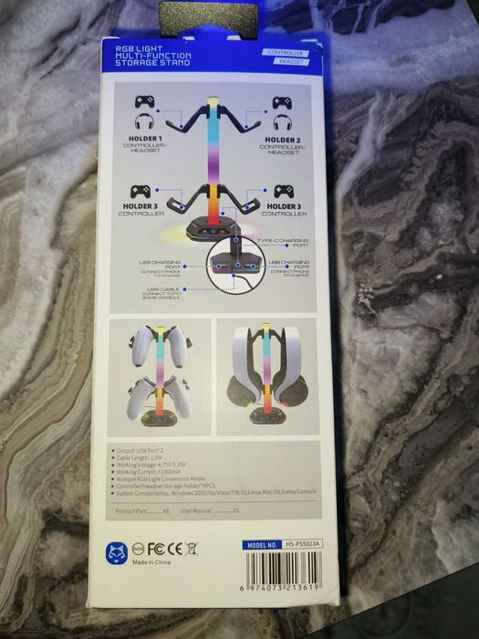 Подставка RGB для наушников и геймпада PS5-Xbox