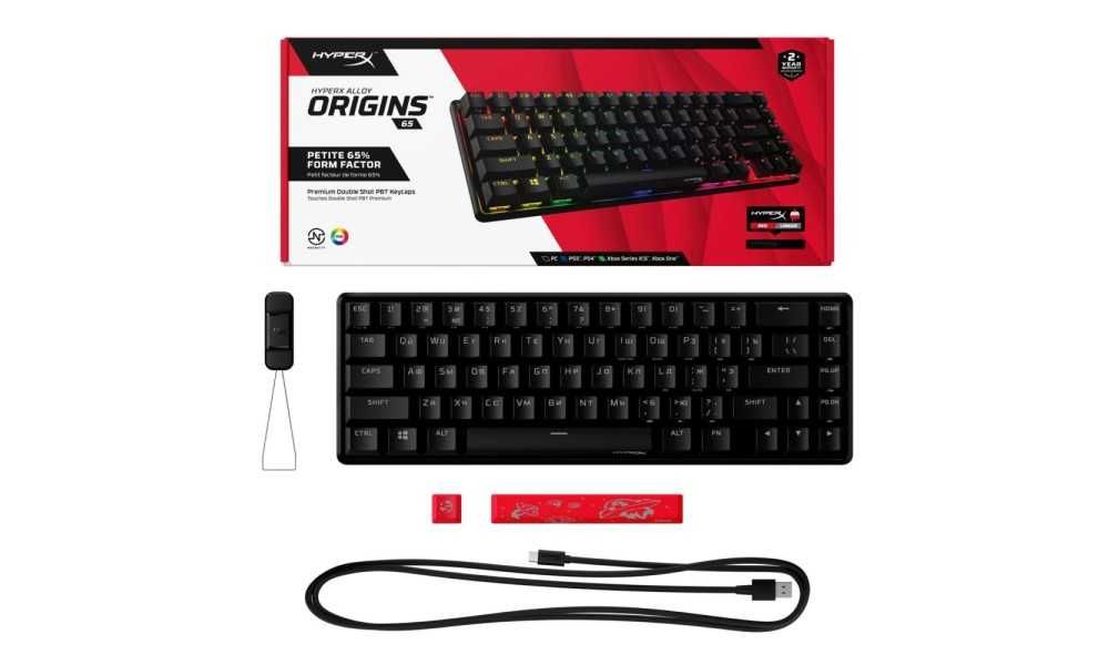 * Игровая клавиатура HyperX Alloy Origins 65 Red USB RGB, Black