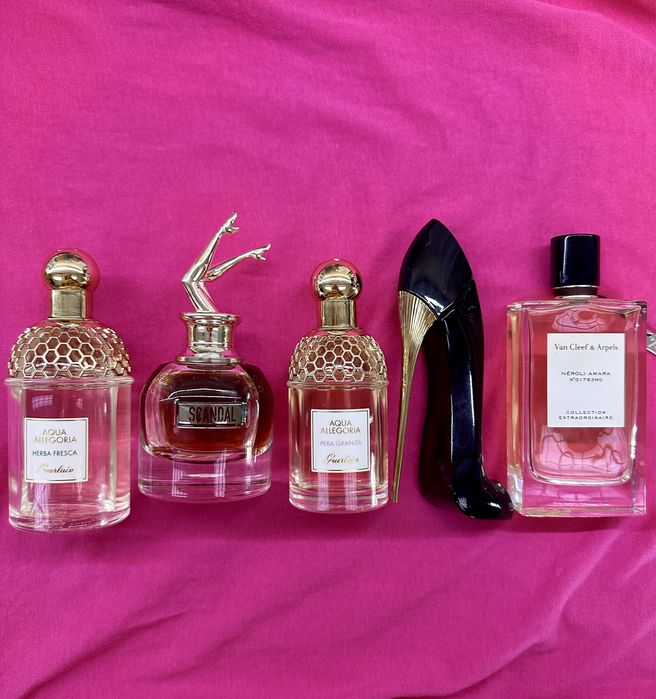 Дамски парфюми Guerlain,Scandal,Carolina Herrera,Van Cleef