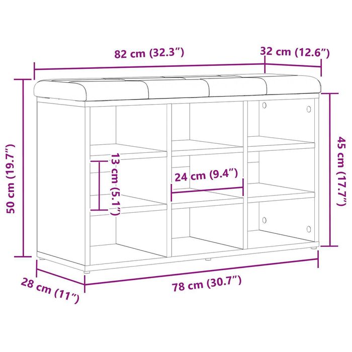 Пейка за обувки с 9 отделения за съхранение