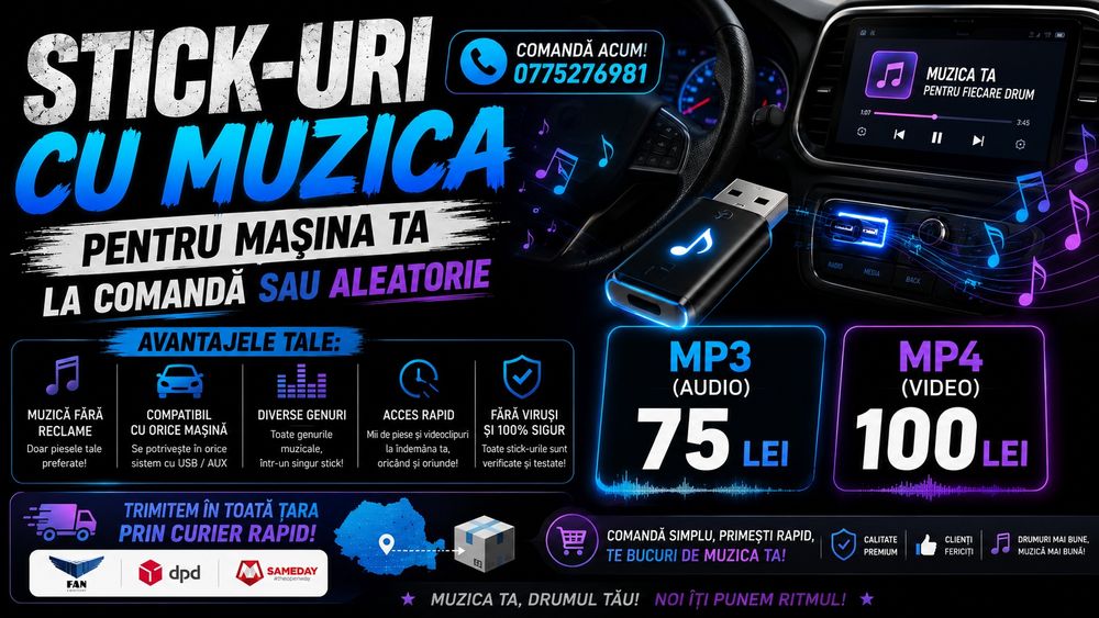 Stick-uri, CD-uri și DVD-uri cu muzica