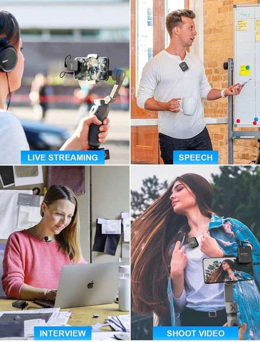 Безжична Микрофонна Система SYNCO. Камера. Брошка. Смартфон.