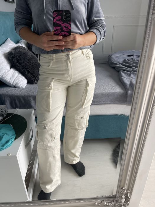 Pantaloni evazati bumbac Bershka