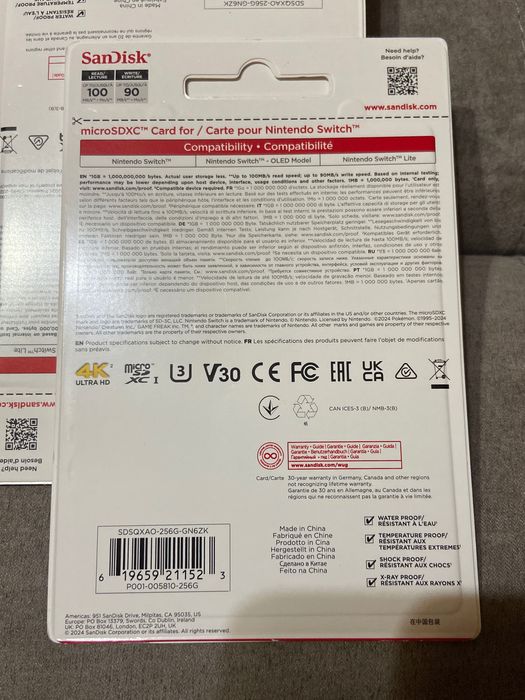 Sandisk pentru Nintendo Switch 256 Gb
