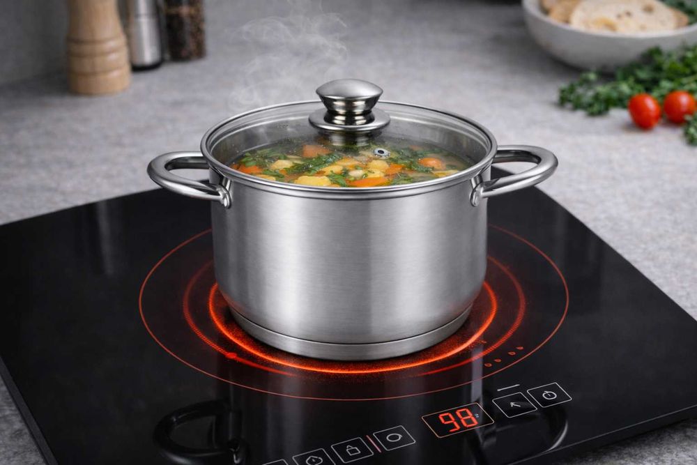 Oala inox Swiss Z Line 18 cm cu capac sticla 2.6 L