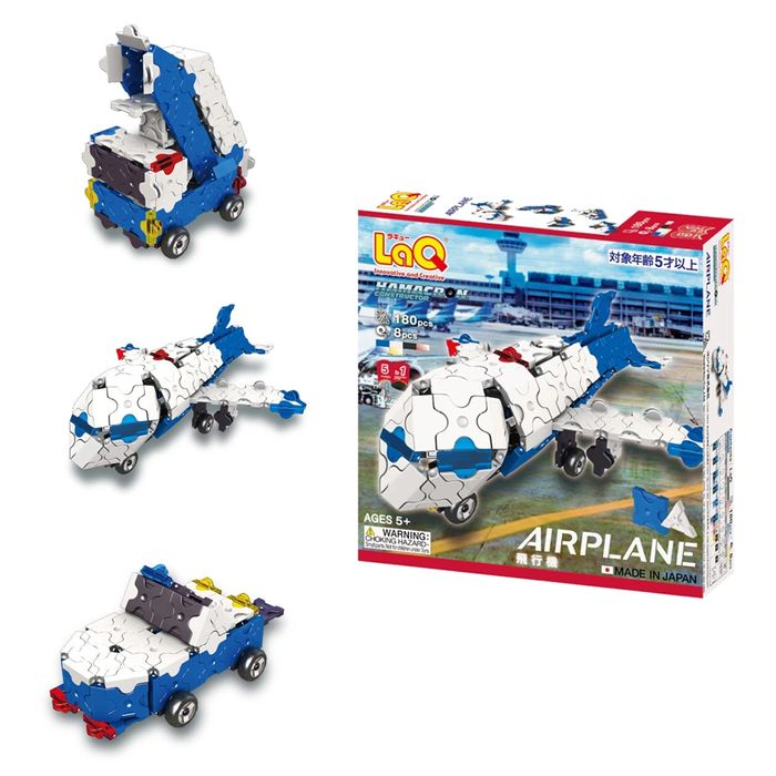 Японски Детски конструктор LaQ Hamacron AIRPLANE, 188 части