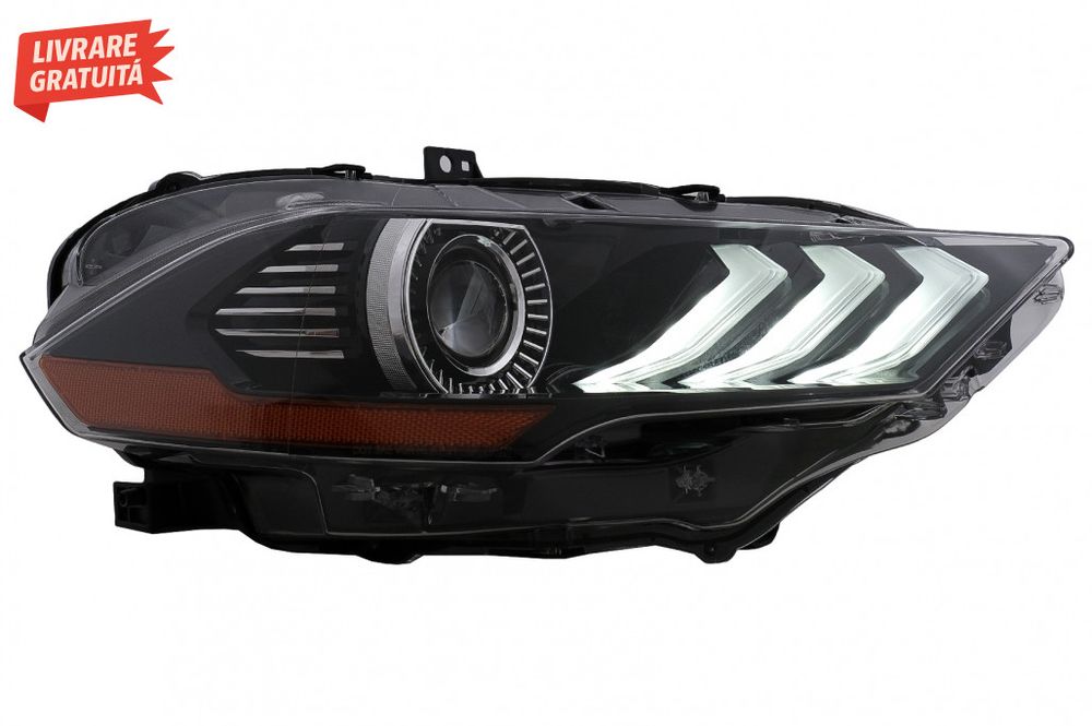 Faruri LED Ford Mustang Facelift (2018-2023) Negru Semnal Dinamic RGB