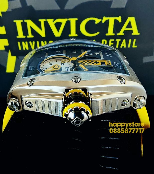 INVICTA Racing Monza Yellow steel 57mm, Инвикта нов ръчен часовник