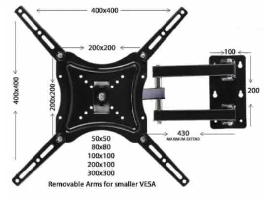 Универсална ВЪРТЯЩА се стойка за телевизор 14-55"инча TV подвижна 50кг