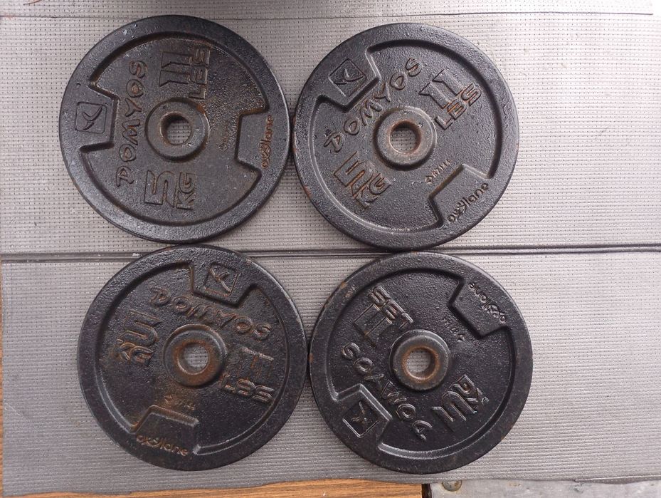 Vând set gantere, bară z+discuri fitness fontă