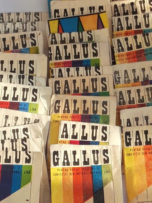 25 Vopsele textile Gallus anii 1970 + vopsele englezesti Dylon