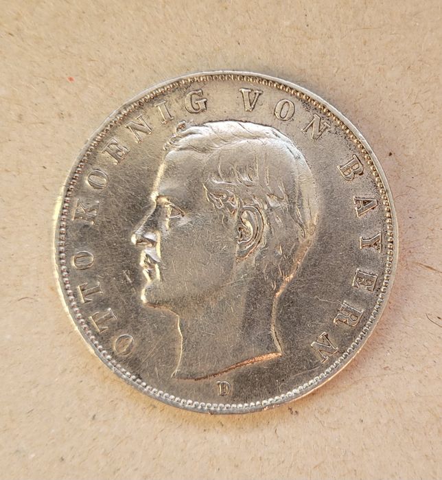 Moneda veche argint 3 Mark 1910 Otto, Bayern.