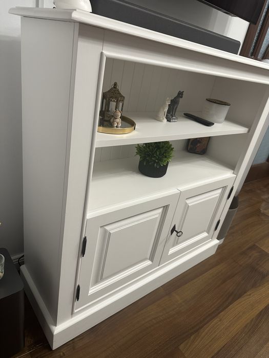 Mobila de living din lemn masiv de brad si stejar alba