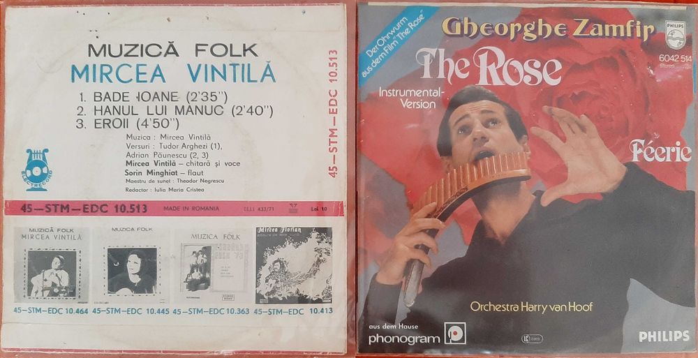 Vand single vinyl-uri cu Mircea Vintila si Gheorghe Zamfir