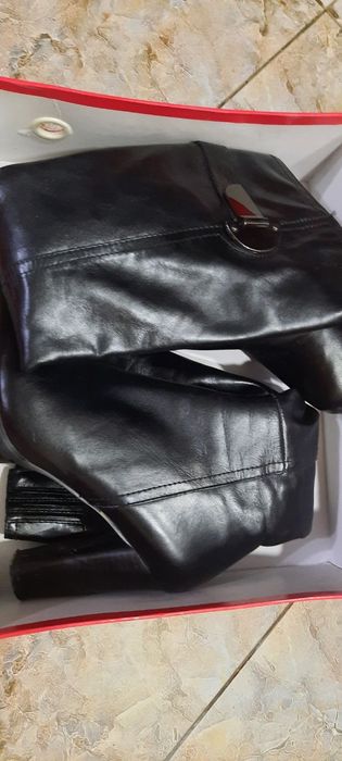 Кожанные сапоги с мехом