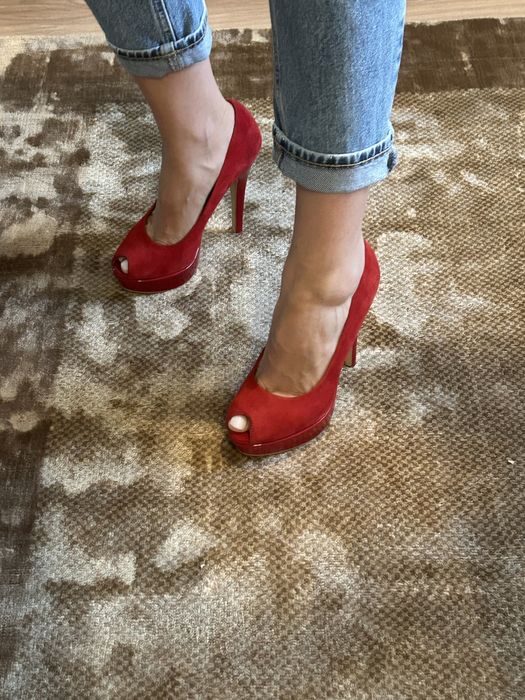 Pantofi Bata piele rosii