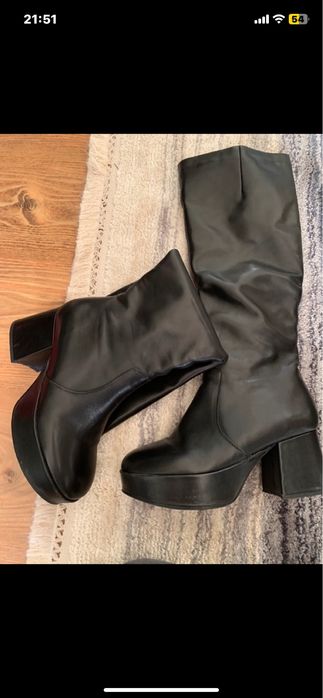 Cizme de piele cu toc