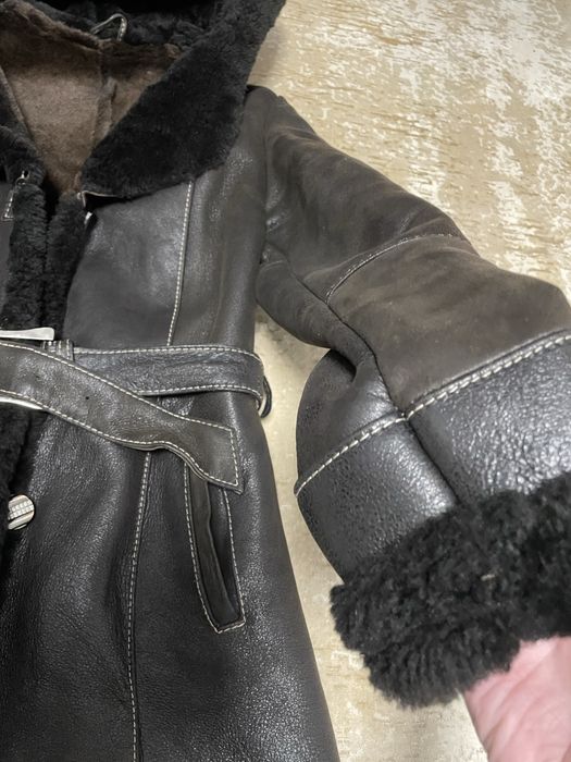 Haina de piele si blana naturala 100%