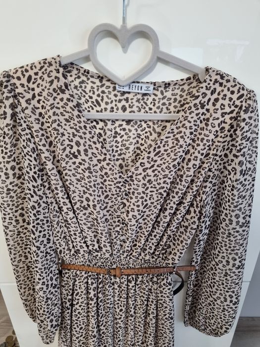 Rochie midi Reyon - vaporoasa animal print