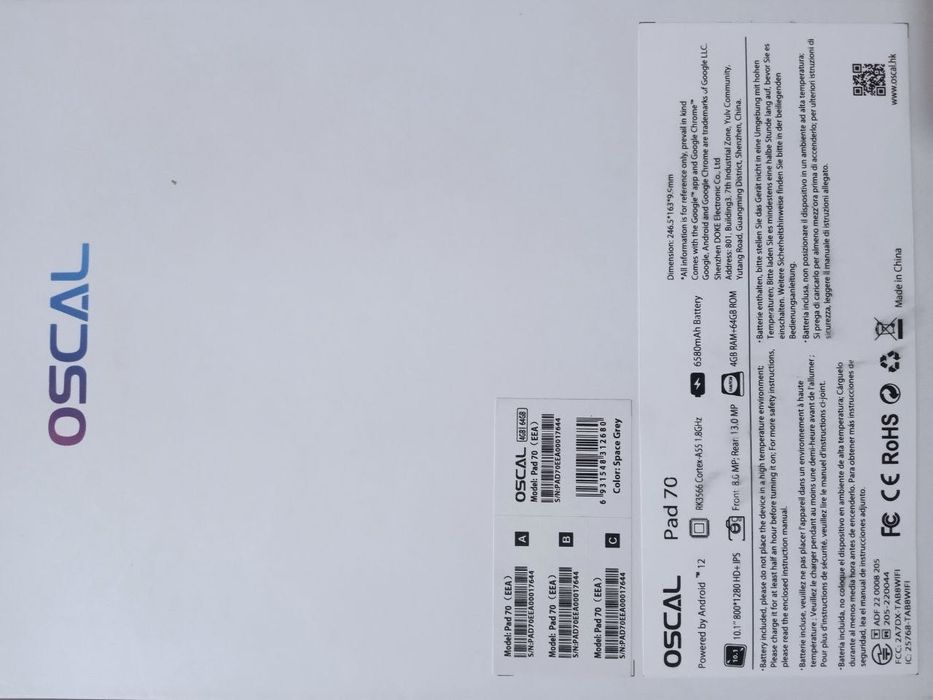Arzon Planshet OSCAL Pad 70 4GBga 64 GB (4+3 GB RAM)–Deyarli Yangi!