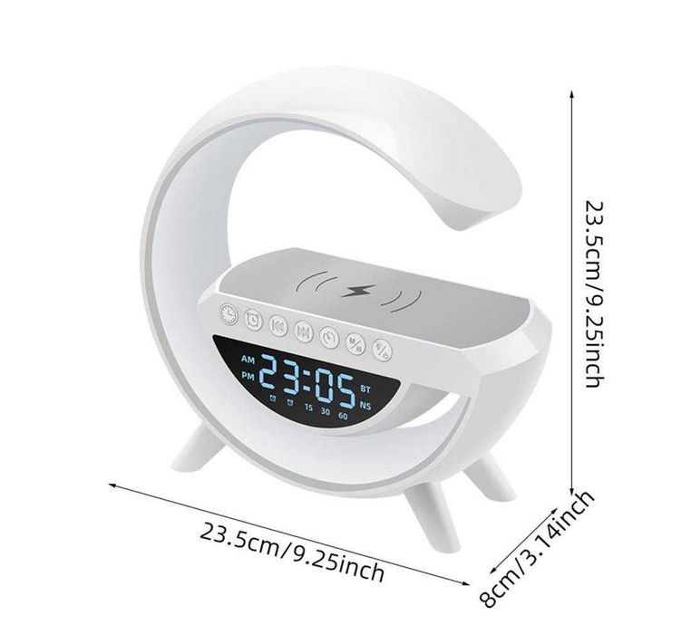 Безжично зарядно BT-3401, тонколона, часовник, 15W