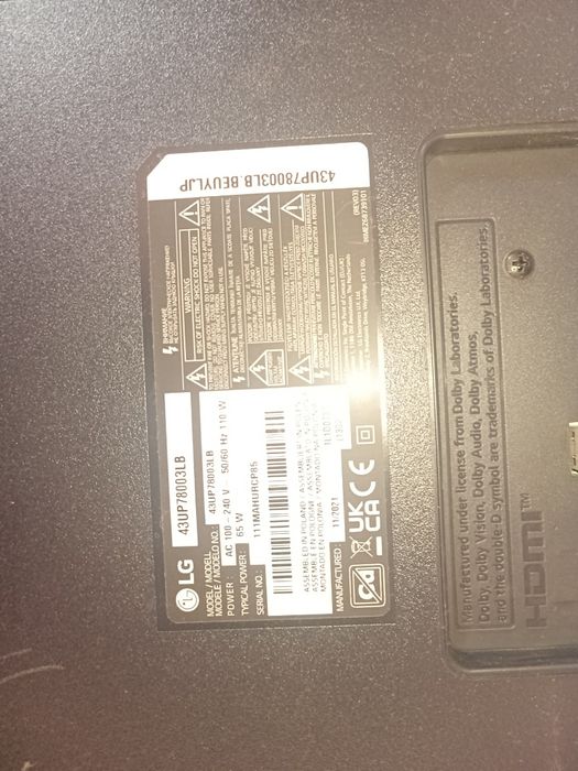 Телевизор LG  43up78003lb