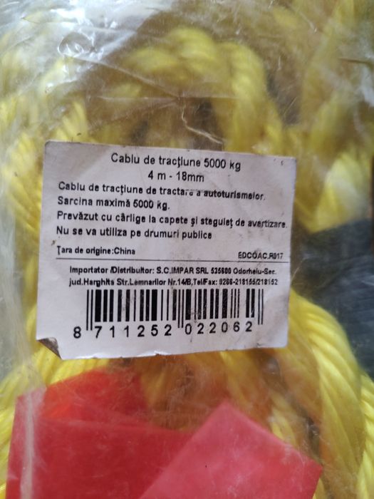 Pachet cablu tracțiune 18 MM textil și cabluri de pornire 300A 12/24 V