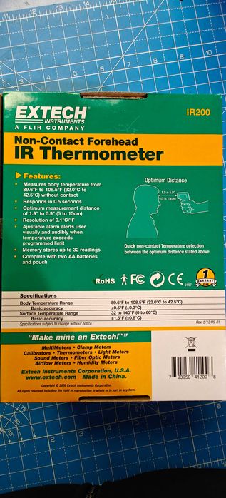 Termometru infrarosu medical profesional, fara contact, pentru frunte