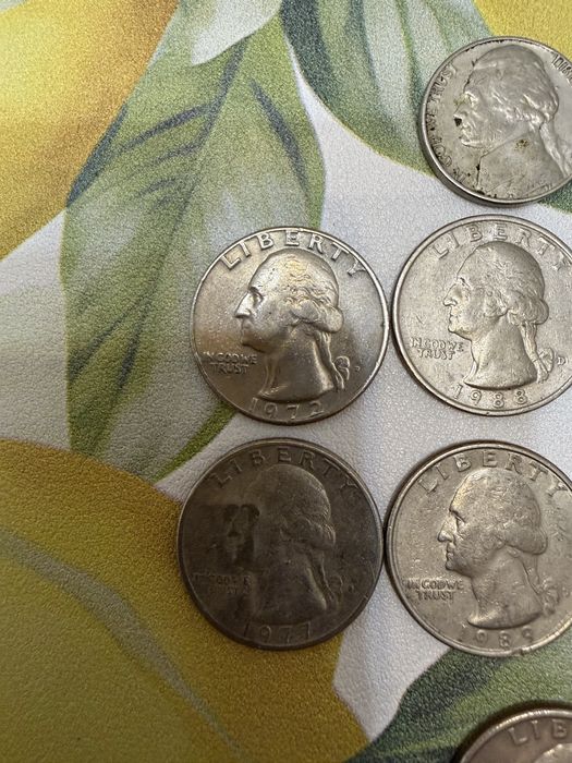 Lot  13 monede1, 5 si 25 centi 1972-1997