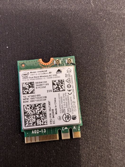Placă de rețea wireless Intel 3165NGW