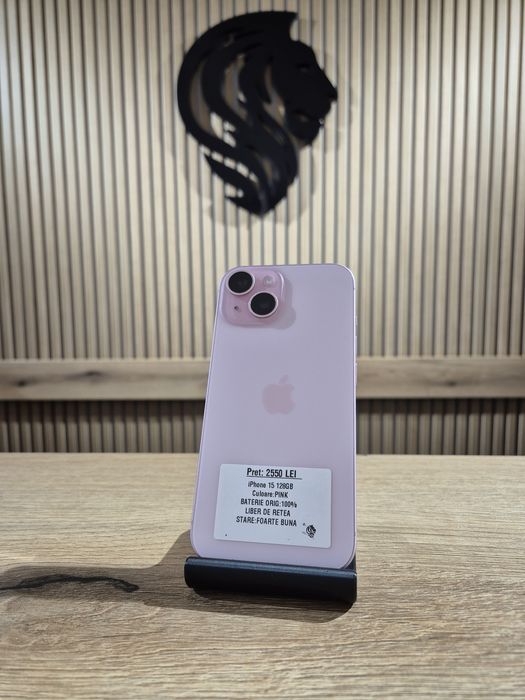 iPhone 15 128gb Pink Neverlocked Bat 100% Originala/Fact+Garantie
