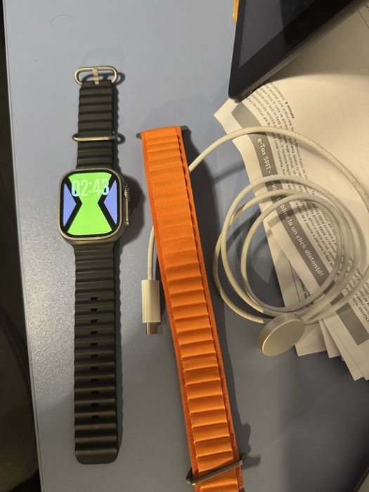 Apple watch ultra 1 49mm 91% baterie titan natural safir