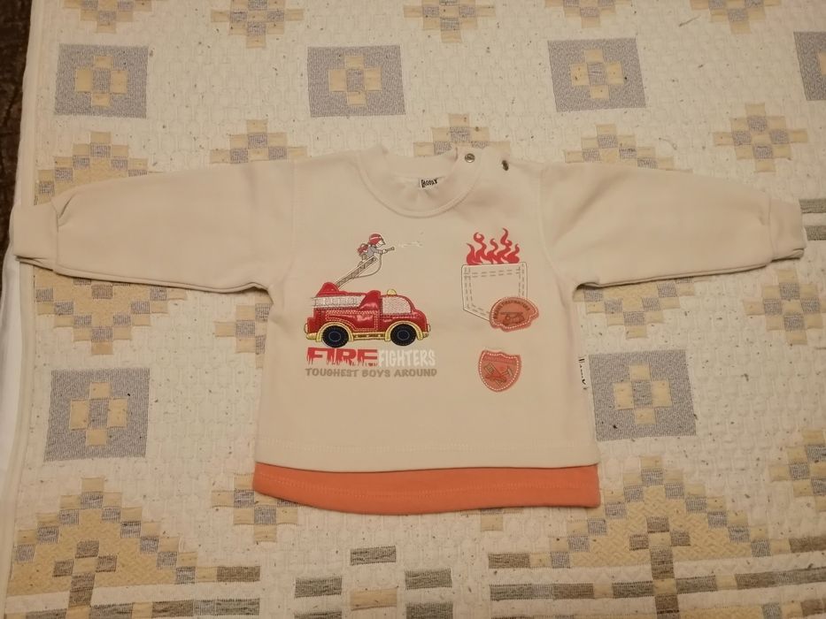 Бебешка ватирана блуза, бежова, за ръст 86 см.