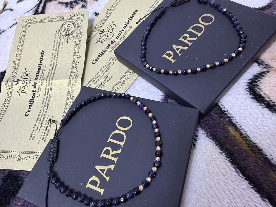 Brățări Șnur cu Biluțe Aur 14K si Piatra Soarelui