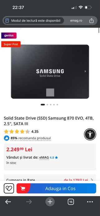 Vand un ssd de 4tb