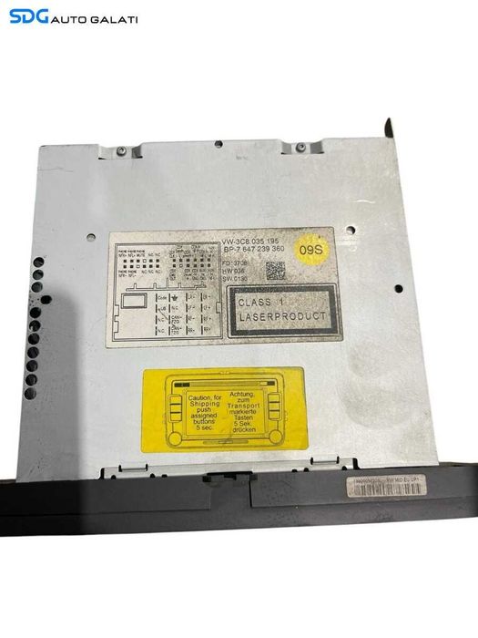Radio CD Player Fara Safe Code Volkswagen Passat B6 2005 - 2010 Cod 3C8035195 [C3876]