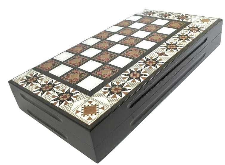 Joc 2 în 1 – Table și Șah din Lemn 49 x 25 x 7,5 cm Piese Table