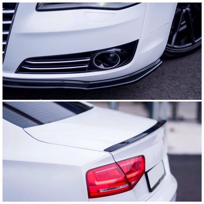 Audi A8 D4 спойлер С8 матрикс фейс предна броня лип В12 ABT 4.2 S8 4H