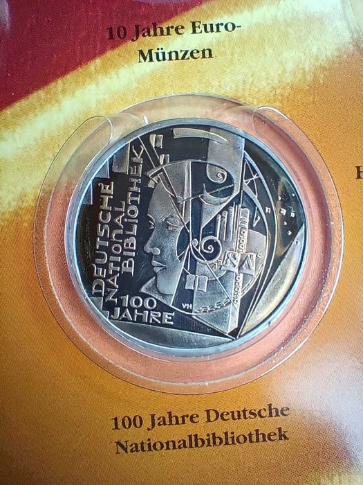 2 юбилейни 10-еврови монети от Германия в монетник + сертификат