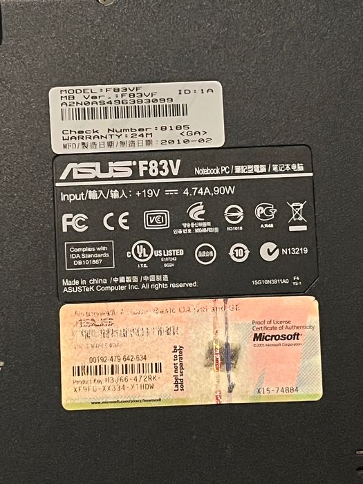 Ноутбук ASUS (без зарядки)