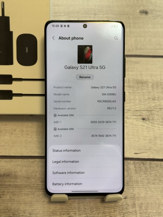Samsung Galaxy S21 Ultra 5G 128GB Dual SIM – Aspect Bun, Încărcător Fast