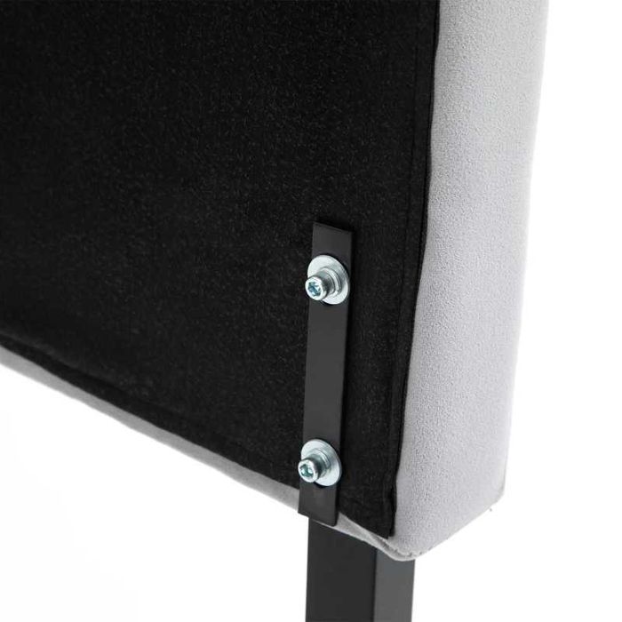 Табла за легло HOMCOM, Тапицирана от сива кадифена материя от топола