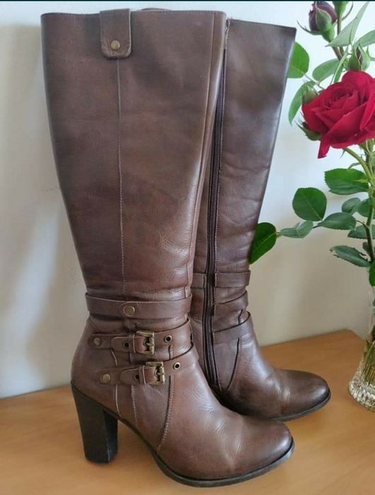 Дамски Ботуши на ток, естествена кожа, Gianni, Vince Camuto