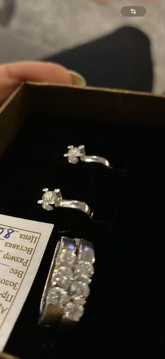 Серьги , кольцо с бриллиантами