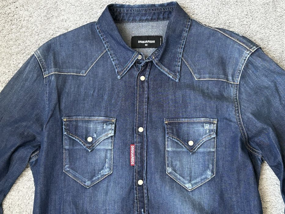 DSQUARED2 Shirts - Blue Men's Denim Shirt  50