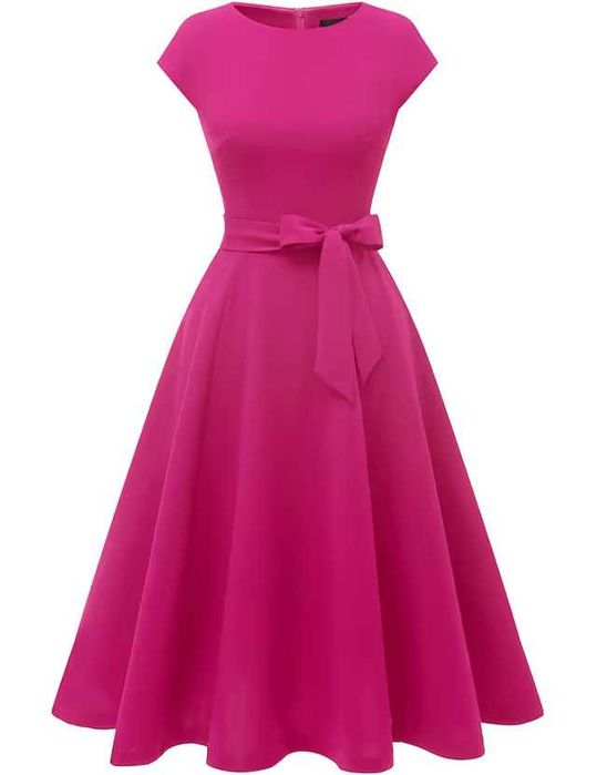 DRESSTELLS rochie de cocktail Rockabilly din anii '50 elegantă vintage - roz S
