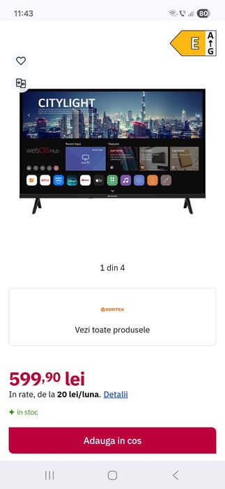 Televizor vortex 81 cm sistem web os