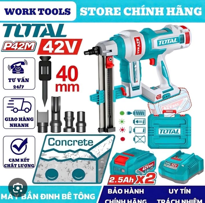 Аккумуляторный пистолет по бетону TOTAL