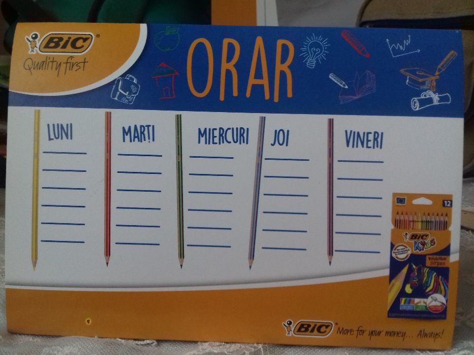 Orar scolar de birou